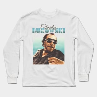 Charles Bukowski // Retro Style Design Long Sleeve T-Shirt